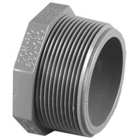 Charlotte Pipe And Foundry PVC 08113 1200HA .75 in. PVC Schedule 80 Male Pipe Thread Plug 654324